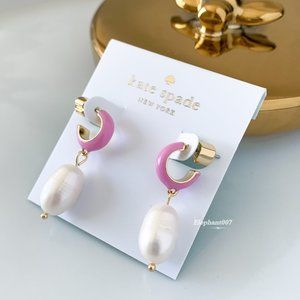 Kate Spade pearl hoop earrings